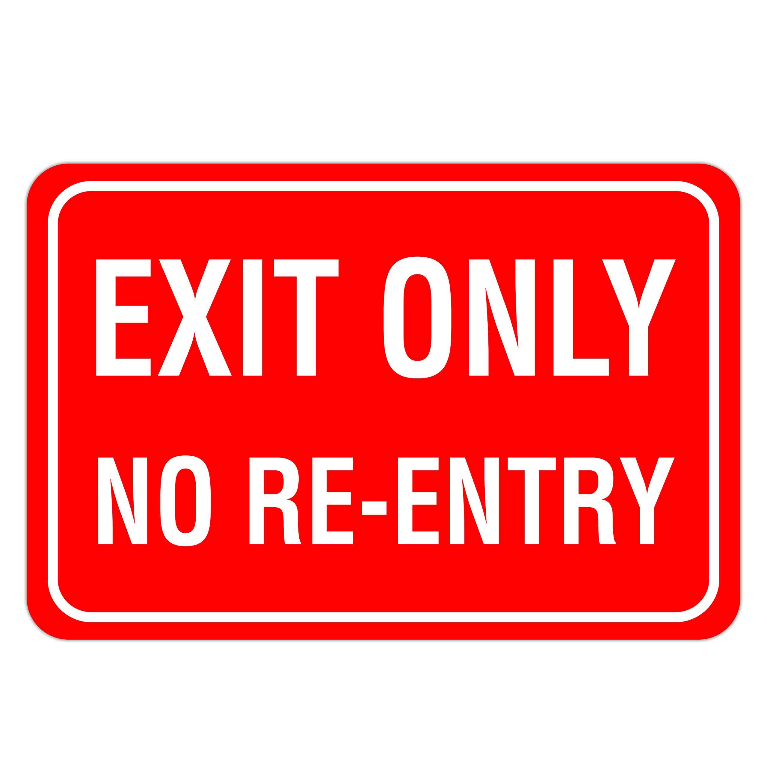 Exit Only No Re-Entry Aluminum Sign - Exit Signs, Metal Sign, No Re-Entry Sign, Exit Only Sign, Aluminum Signs (7 x 10 Inches Laminated)
