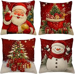 Kit 4 Capas de Almofada Natalina