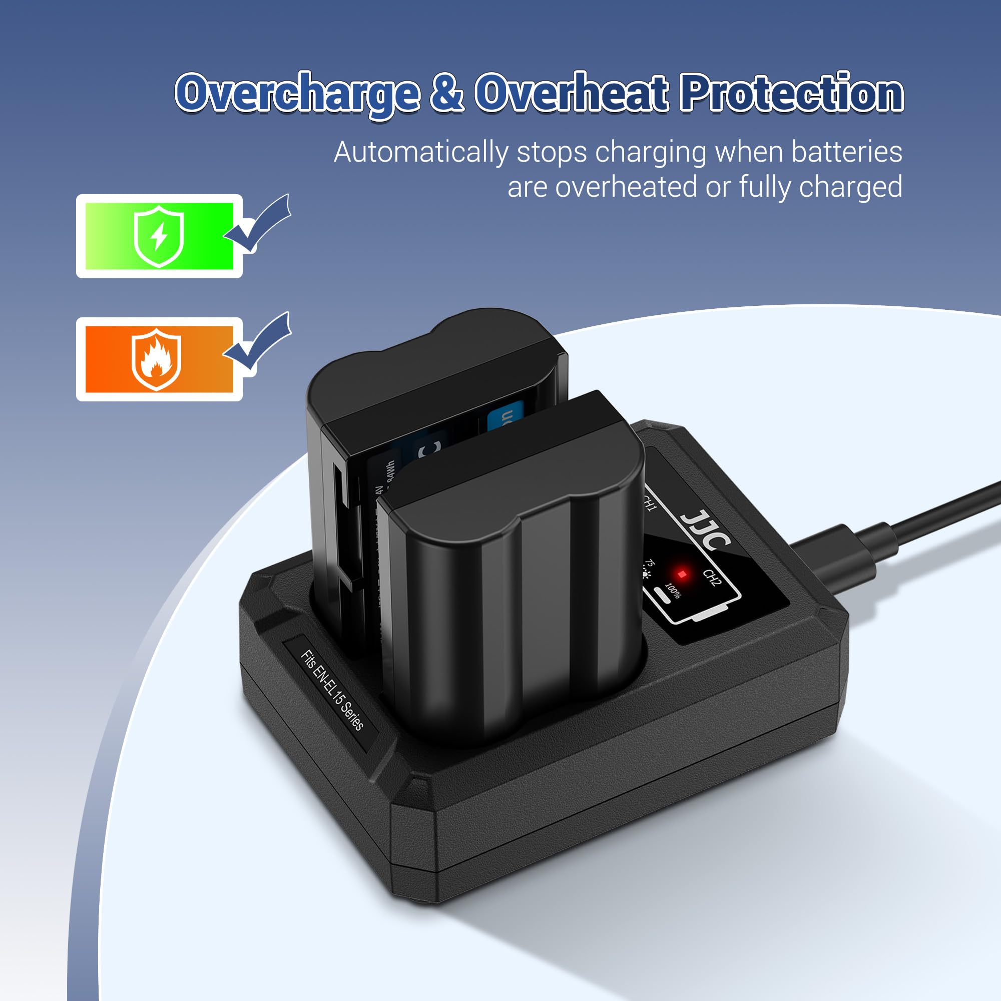 Amazon.com : JJC EN-EL15 Battery Charger USB Dual Slot for Nikon