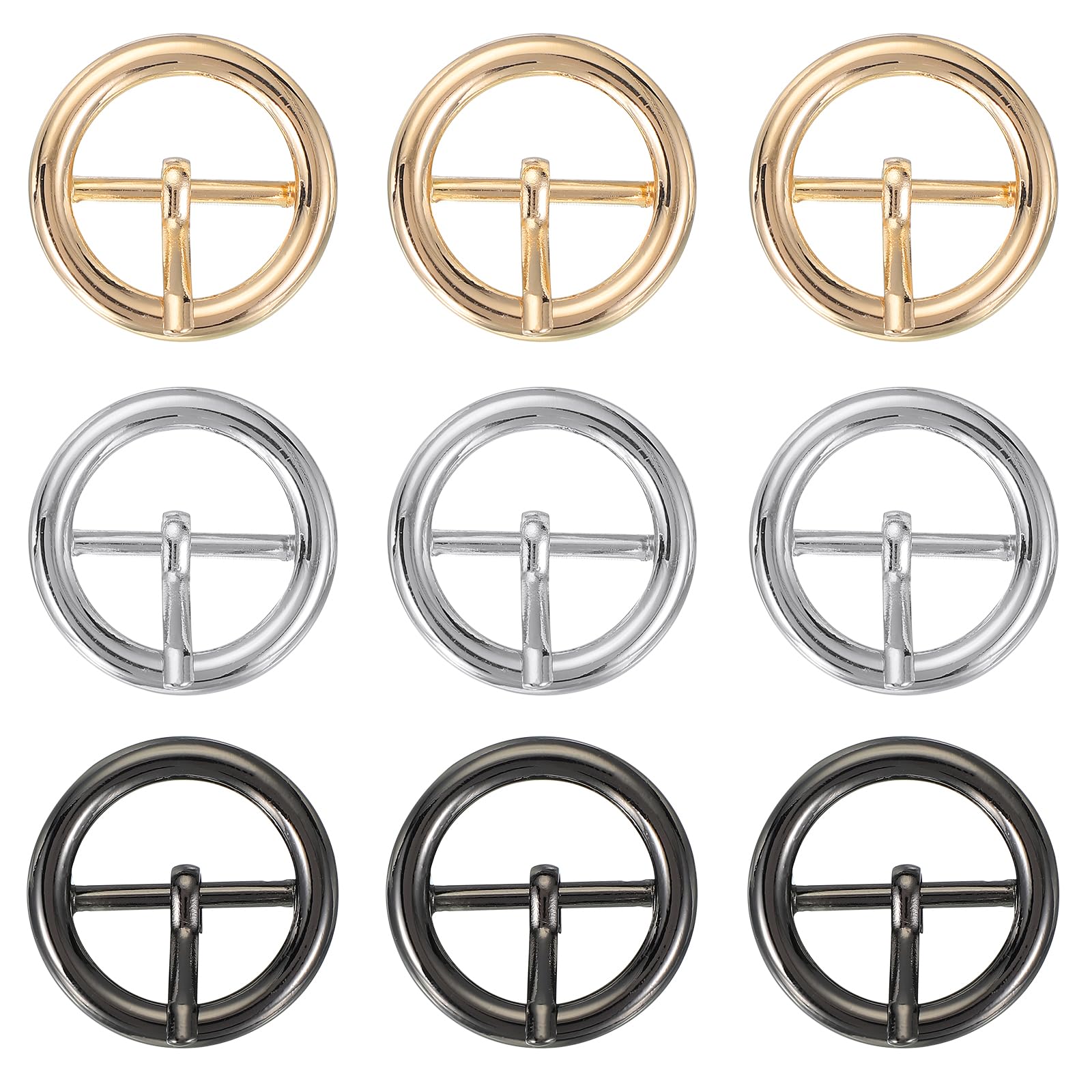 PATIKIL Single Prong Belt Buckle Metal Roller Buckle Round Center Bar Buckles for Belt Purse Making Leather Hardware