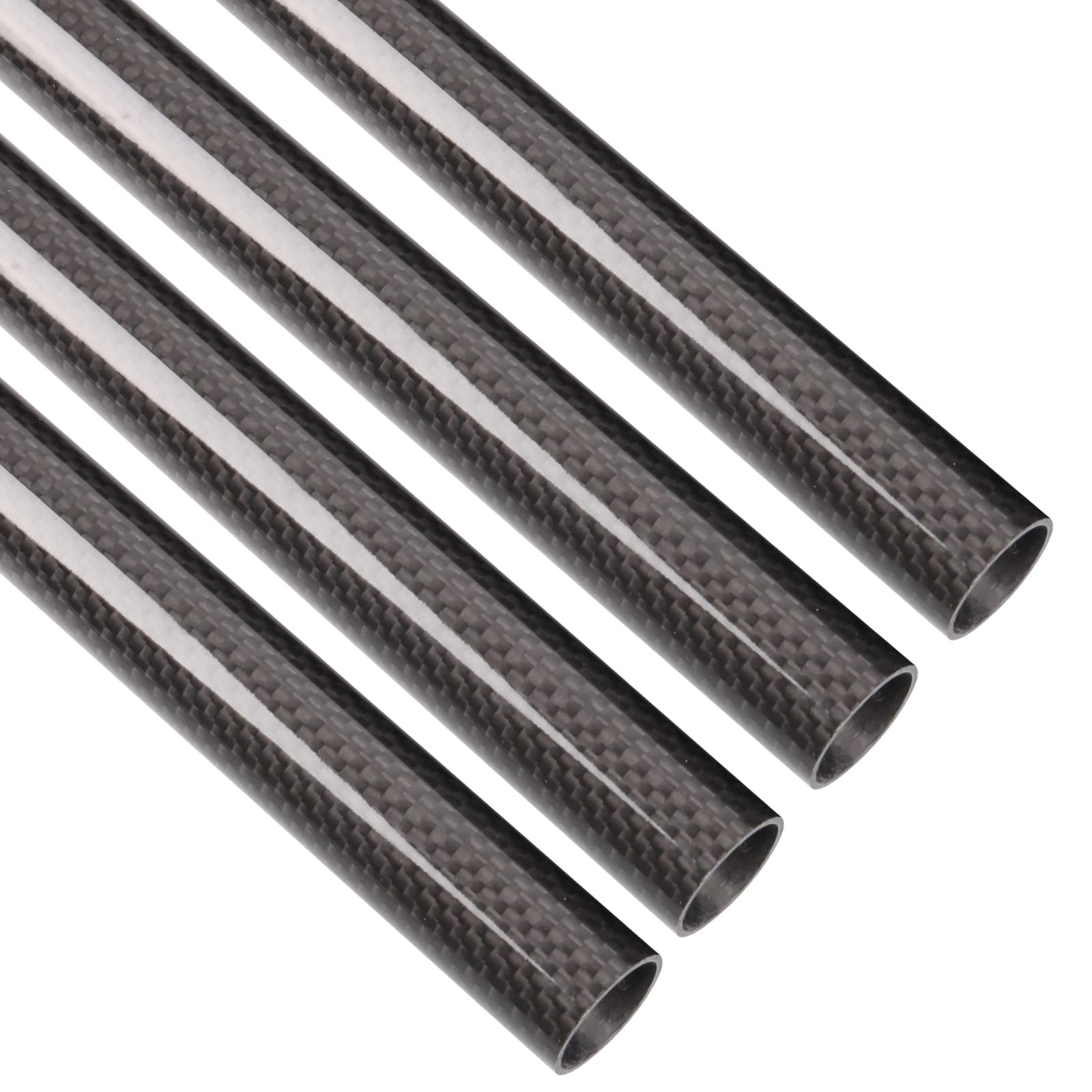 FANCYWING 500mm (19.6 inches) 16mm x 18mm x 500mm Carbon Fiber Tubes Glossy Surface 3K Roll Wrapped 100% Pure for Quadcopter Multicopter (4PCS) …