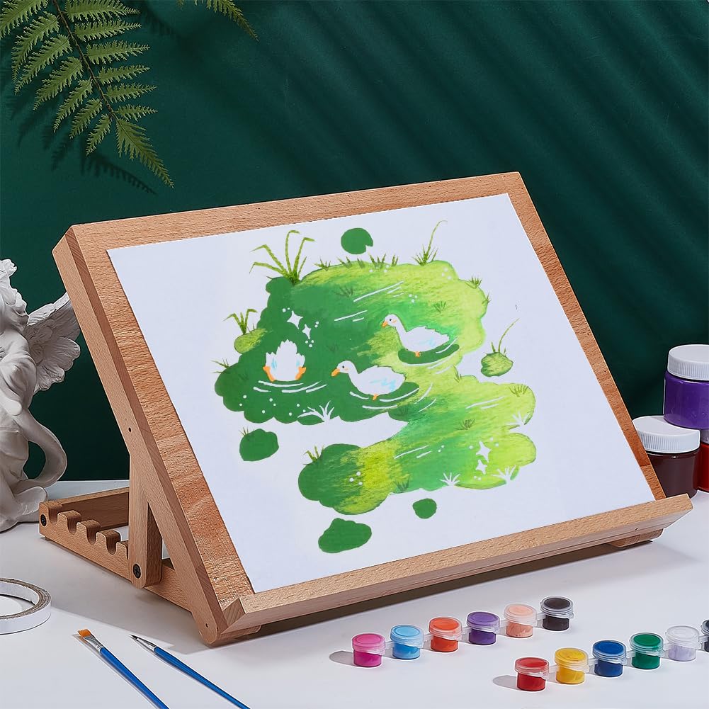 PH PandaHall Chevalet de Peinture de Table 6 position Chevalet D'Art en Bois Support de Planche à Dessin Chevalets de Dessin Pliable pour Artistes Débutants Affichage D'Œuvres Art de Peinture 30x40cm