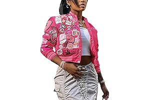 Varsity Jacket for Women with Burn Book Patches