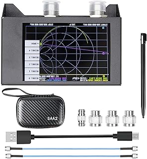 NanoVna SAA-2N VNA Antenna Analyzer Metal Case, Dearsee 50KHz -3GHz Vector Network Analyzer, HF VHF UHF Measuring S Parameters, Voltage Standing Wave Ratio Smith Chart with 4 inch Display