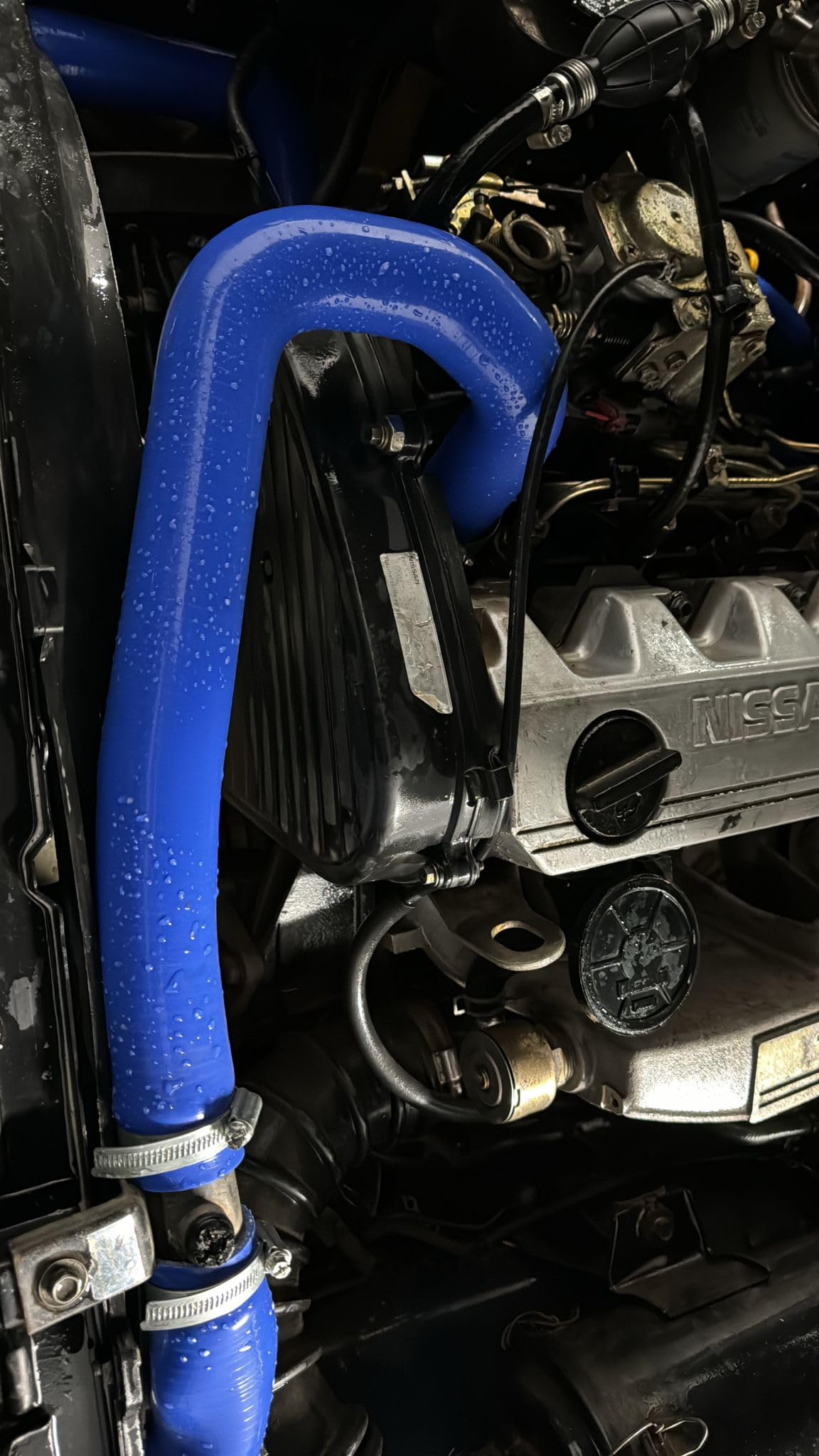 Juego Completo de 13 Manguitos del Circuito de Agua Refrigerante compatible con Nissan Patrol 260 K260 RD28T y RD28: Silicona Reforzada de 5mm (no válido para Y60) (Negro)