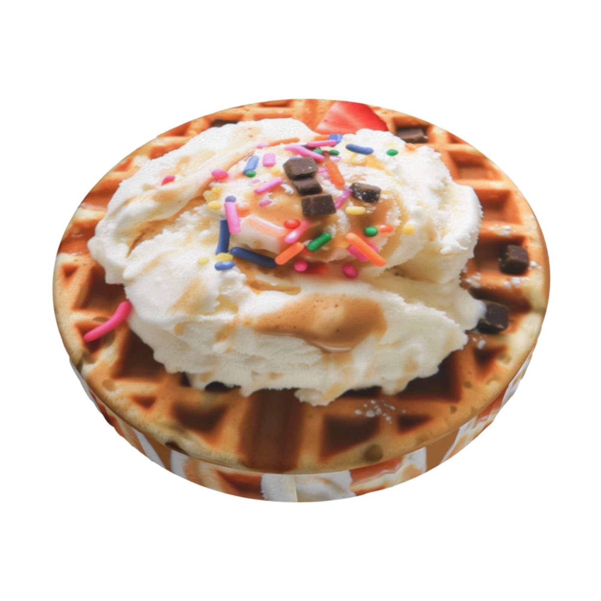 Velvet Round Stool Covers, 3 Layers Round Stool Cushion Slipcover with Thin Pad, Waffle Ice Cream Stool Seat Slipcover Anti-Slip Stool Covers for 12-14" Round Barstool