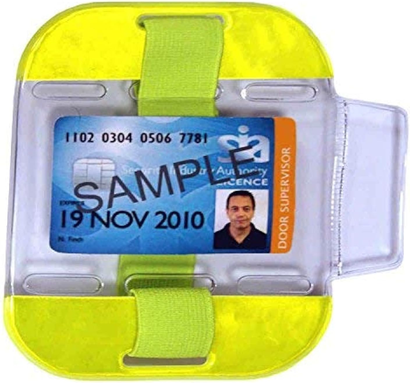 ID/SIA License Badge Holder - Arm Band - High Viz Yellow