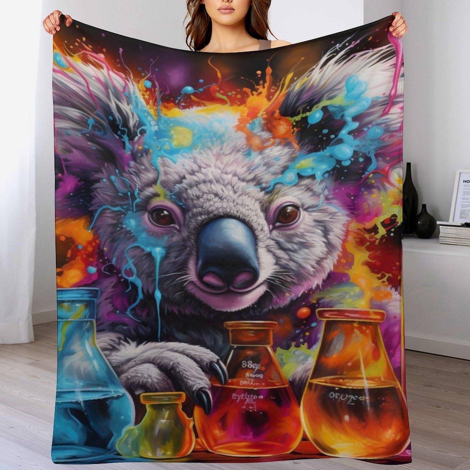 Couverture de canapé koala 180x200cm en flanelle pour vos soirées cocooning au salon