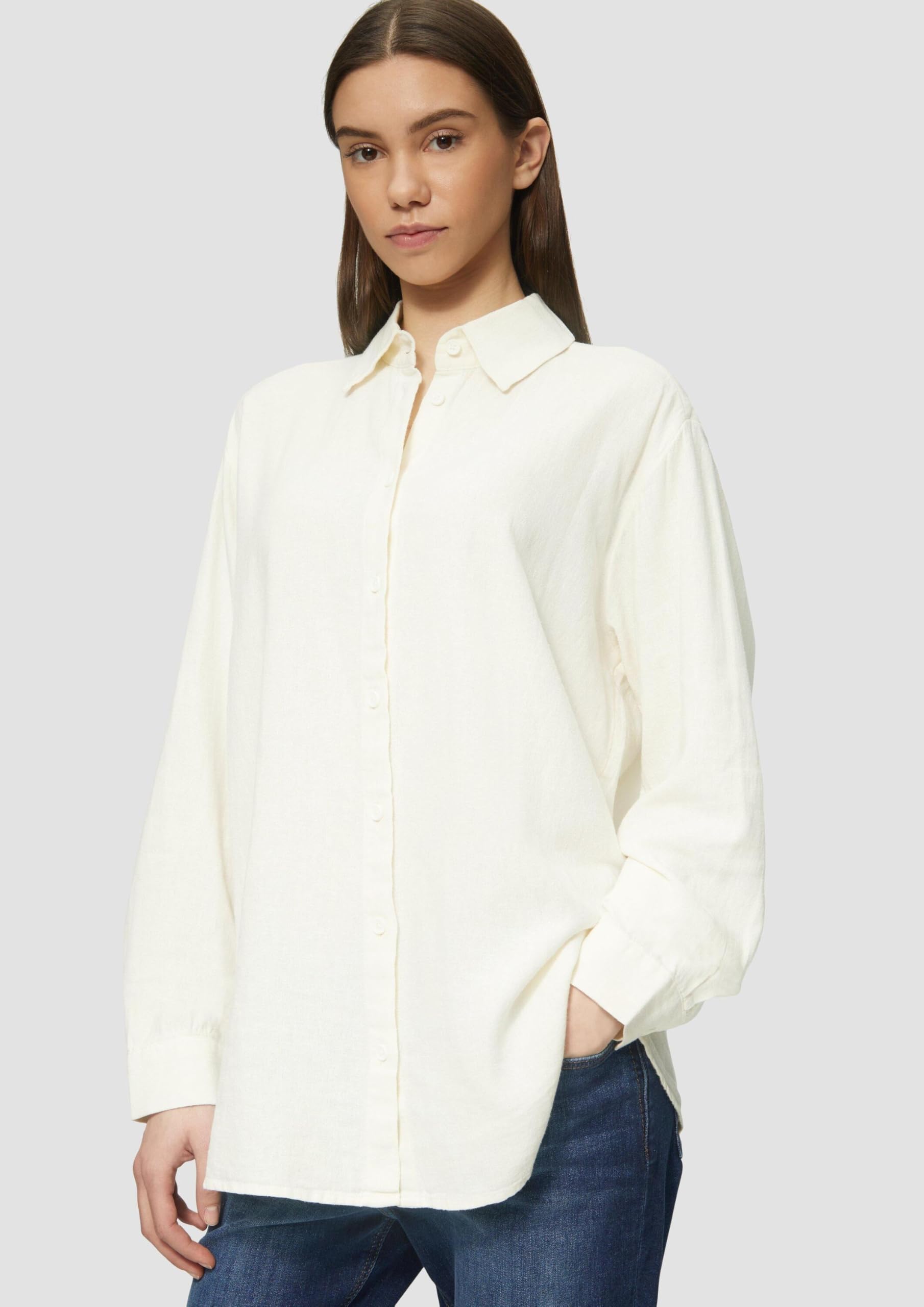 QS 2162736 Camicia a Maniche Lunghe in Lino Donna (Pacco da 1)