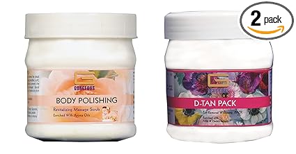 Body Polishing Scrub and D-Tan Pack Combo (Pack of 2) Each 450ml