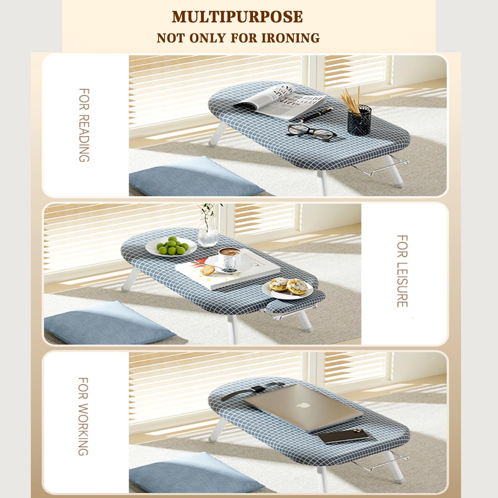 Klappbarer Tisch-Bügeltisch Einklappbarer Bügeleisenständer Bügelmattenbrett Mit Hitzebeständigem Bezug Und Abnehmbaren Und Waschbarem Stoffbezug(Style2,120cm/47.2'')