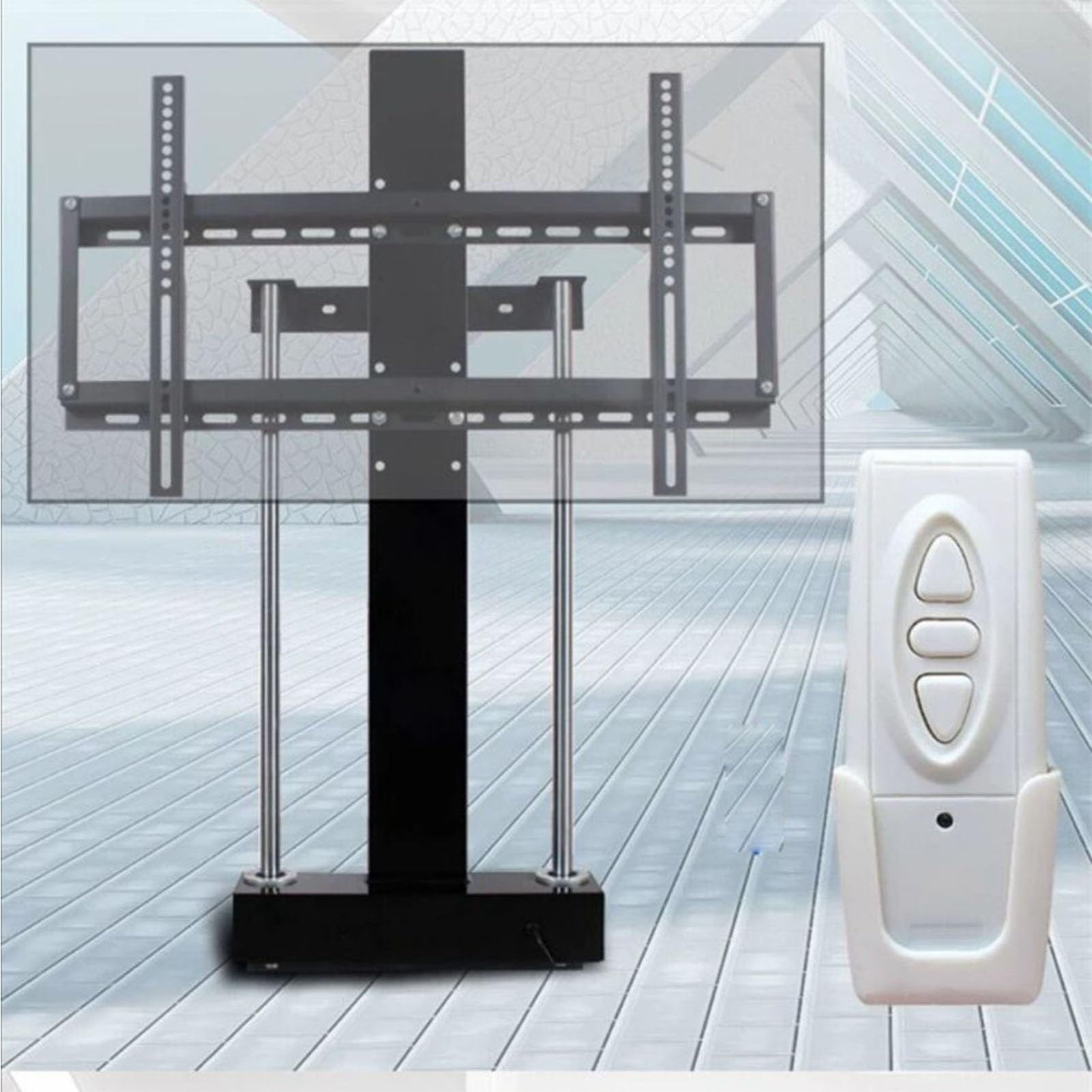 Soporte de TV de Altura Ajustable - Elevador de TV eléctrico telescópico - Soporte de TV con elevación motorizada con Control Remoto inalámbrico RF, se Puede Ocultar en el Armario, se Adapta