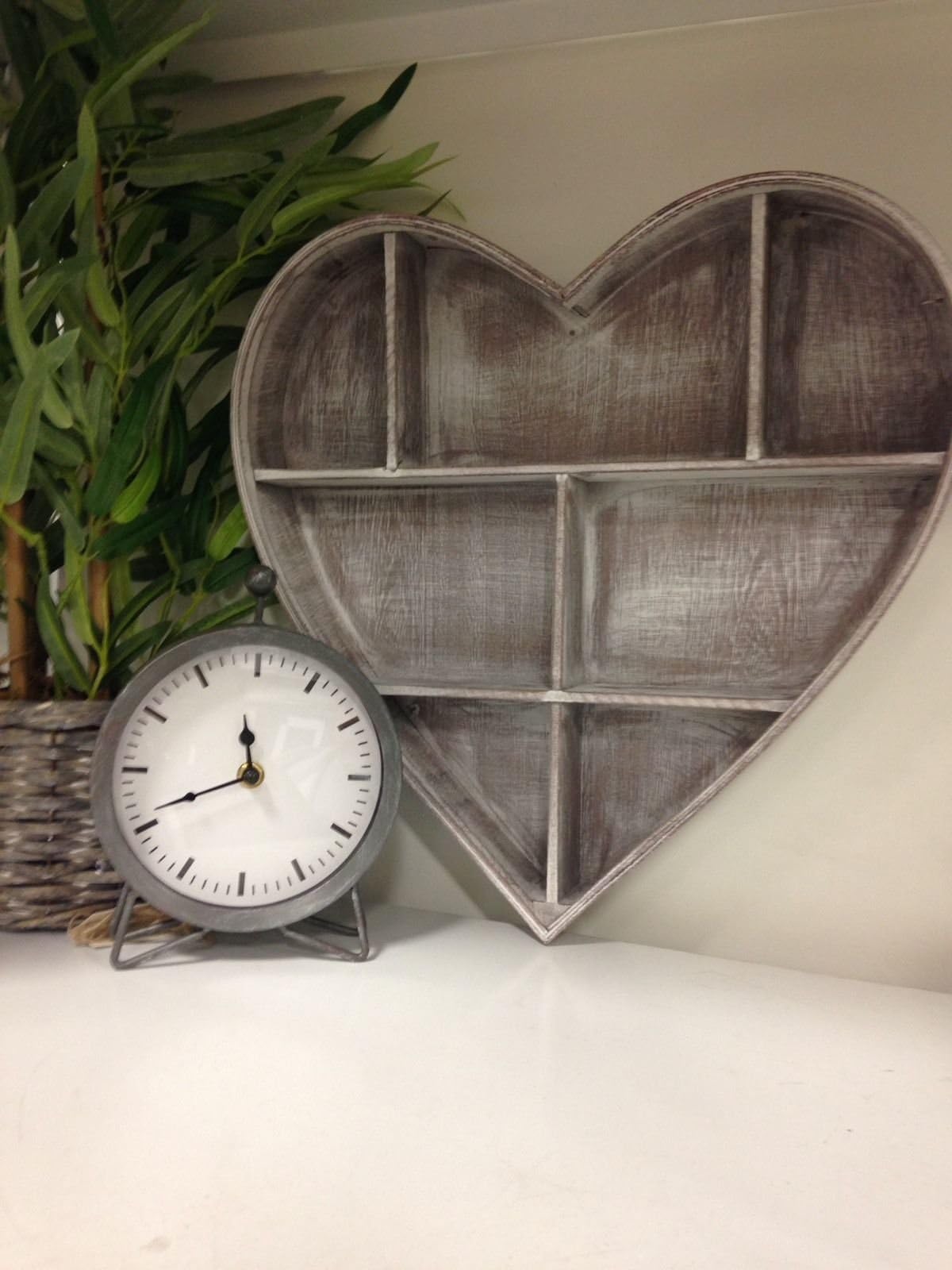 Heart Shaped Shelf Display Unit - Shabby Chic, Wall Hanging, White