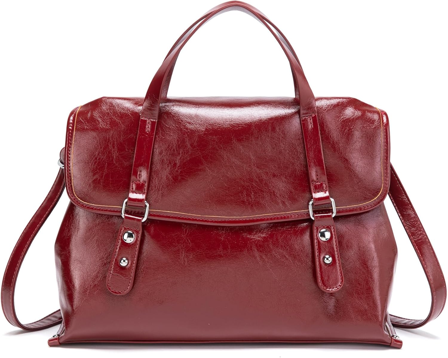 myfriday Women's Tote Bag, PU Leather Work Handbag for Business, Large Vintage Satchel Shoulder Purse for Office & Travel