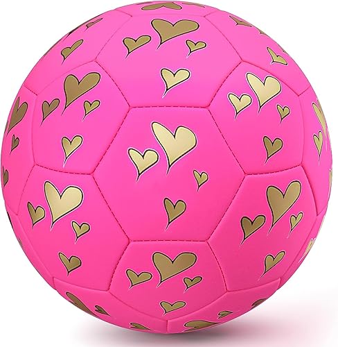 Soccer Balls Size 3 for Girls Soccer Ball for Kids Aged 4-6 6-8 Beginners Outdoors Sports Ball Recreation Playing Ball Birthday Christmas Back to
