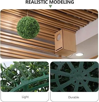 Plastic Artificial Plant Ball 14inch, Round Artificial Plant Balls Wedding Home Decor, Assembly Required Artificial Grass Ball for Backyard, Balcony, Garden, Wedding Decor