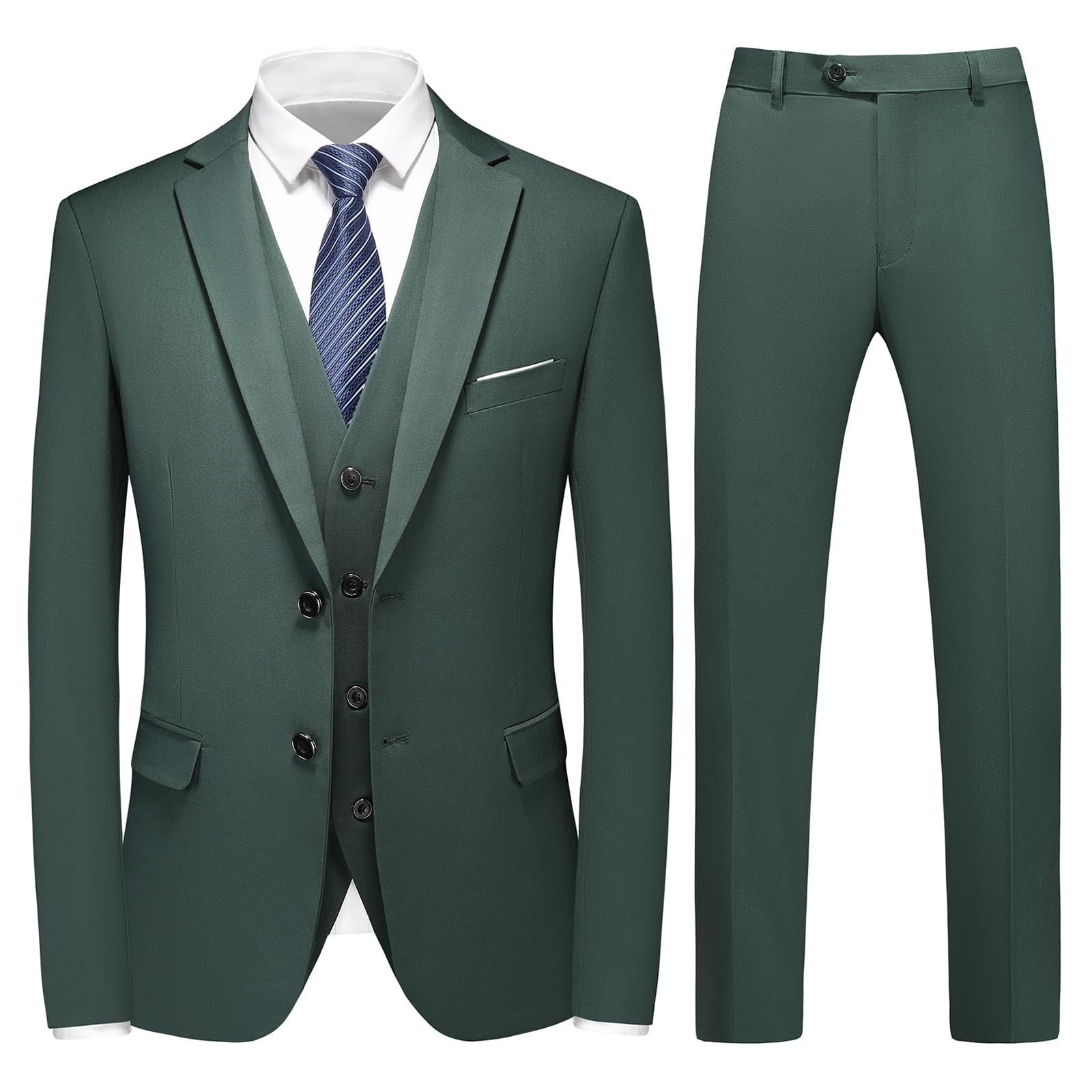 Abito da Uomo 3 Pezzi Suit Slim Fit Business Wedding Abiti per Uomo Giacca Blazer e Panciotto e Pantaloni