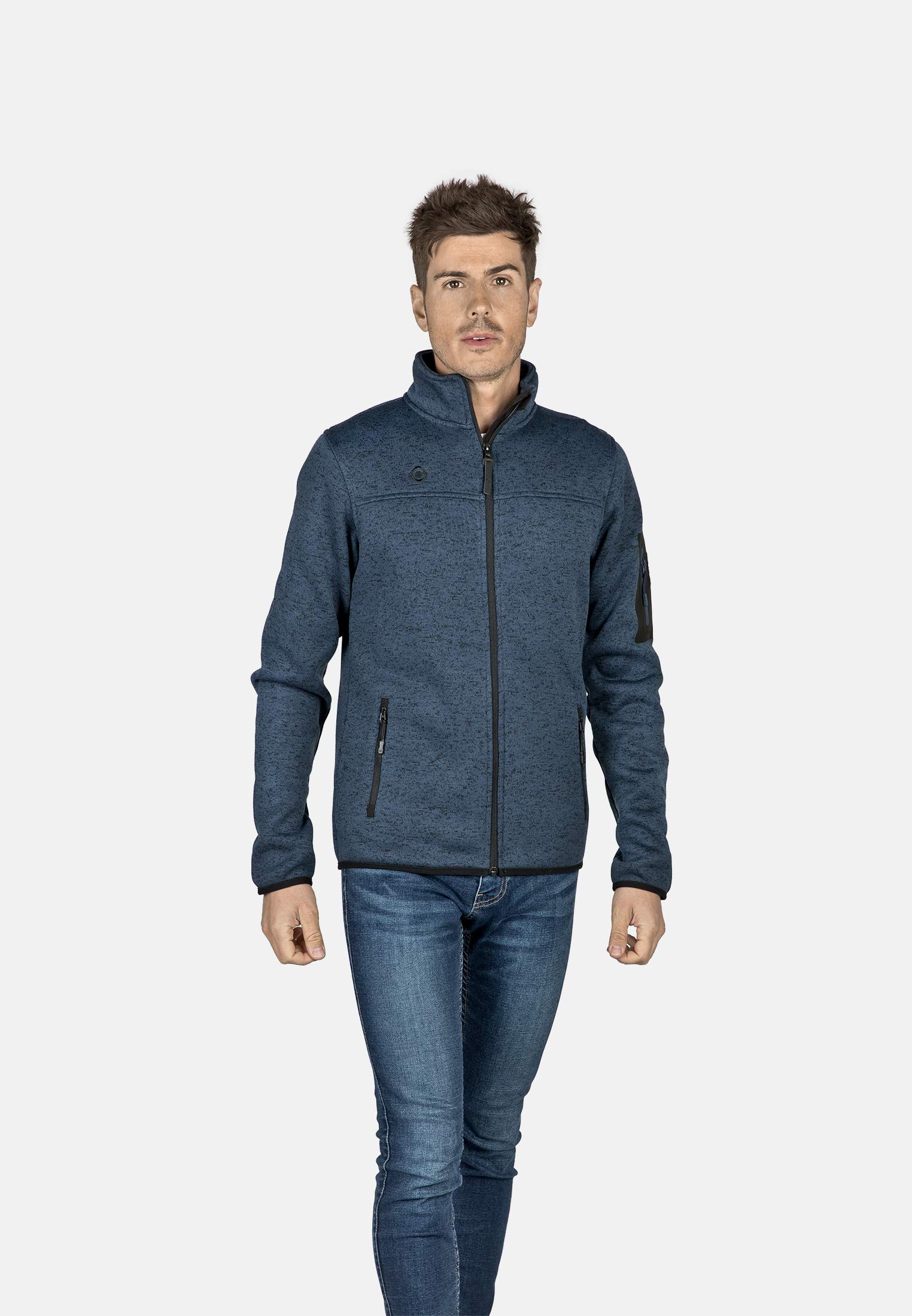 IZAS SAMAUN M Giacca in Pile a Maglia per Uomo con Collo Alto e Tasche Ventrali. Tessuto di Qualità e Confortevole per Mantenere il Calore. Abbigliamento Termico da Montagna e Trekking