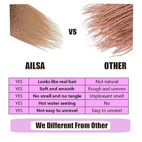 Miniatura 5 de Ailsa Cabello senegalés con ganchillo torcido  7 paquetes de 14 pulgadas Senegalés Twist Crochet Trenzas Cabello Mujeres Negras Extensiones de