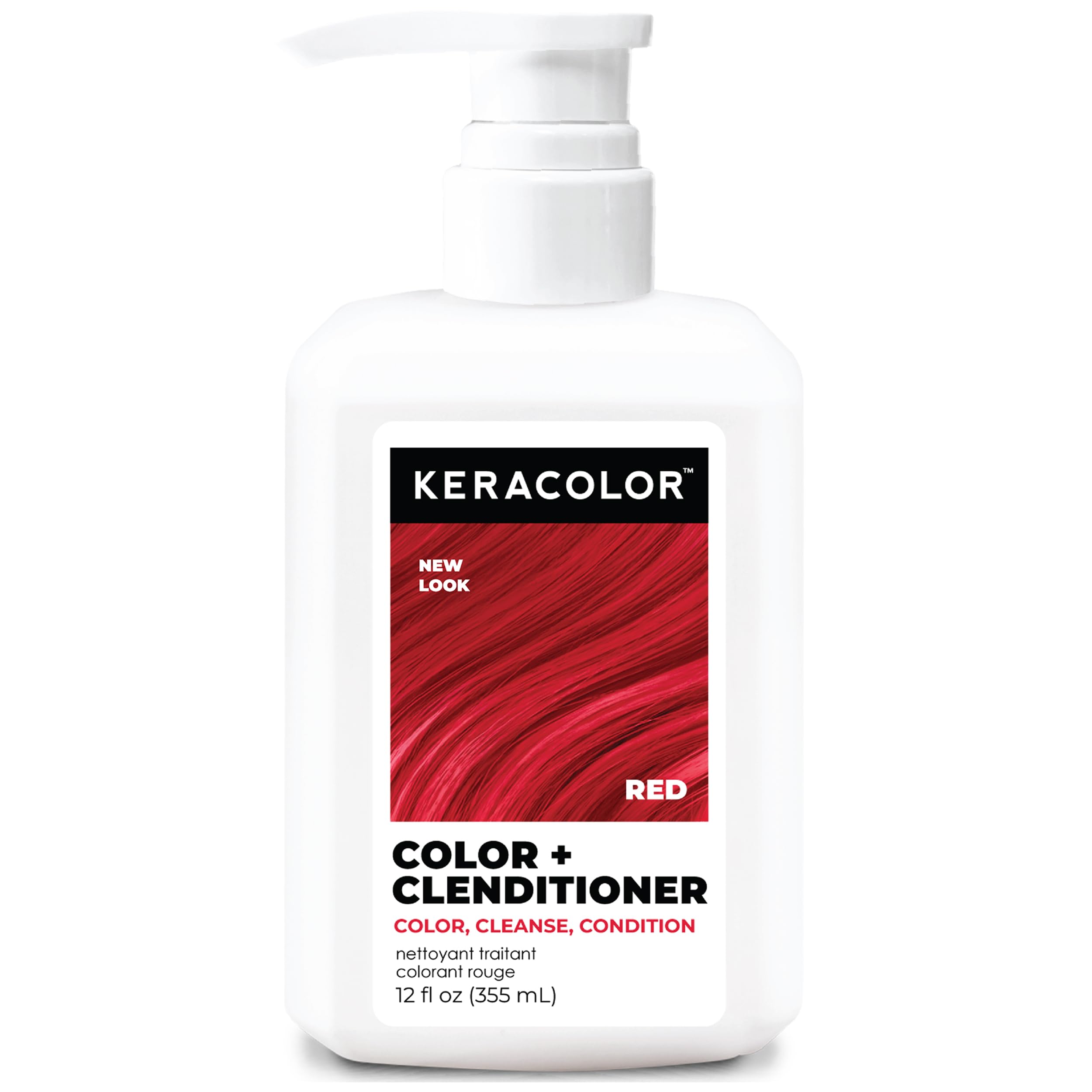 Keracolor Color + Clenditioner 3-in-1 Color-Depositing Conditioner, Gently Cleanses & Conditions, Semi-Permanent Hair Color, 23 Shades, 12 Fl Oz