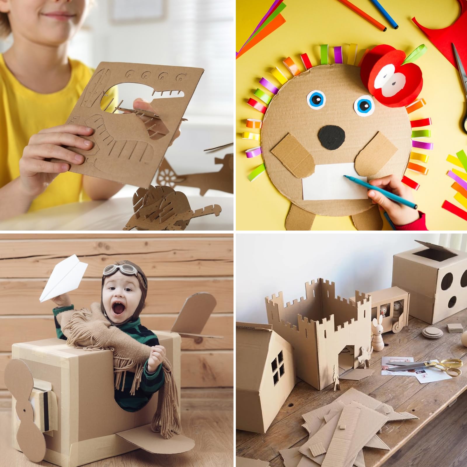 20 Piezas Hojas de Carton Corrugado Marrón, Cartón Ondulado Rígido, Papel Ondulado para Pintar, Embalaje, Cajitas, Manualidades (A3)
