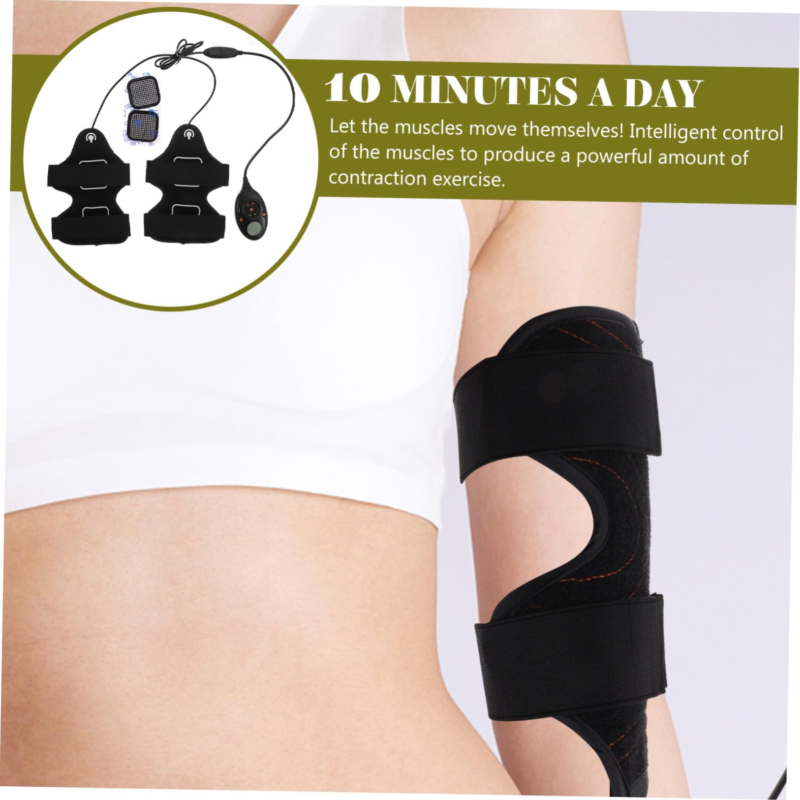 BESPORTBLE Cinturón Accesorio de Fitness Reductor de Brazos para Tonificar Músculos de Tela Negra Alta Practicidad Adecuado para Mujeres y Entrenamiento en Casa
