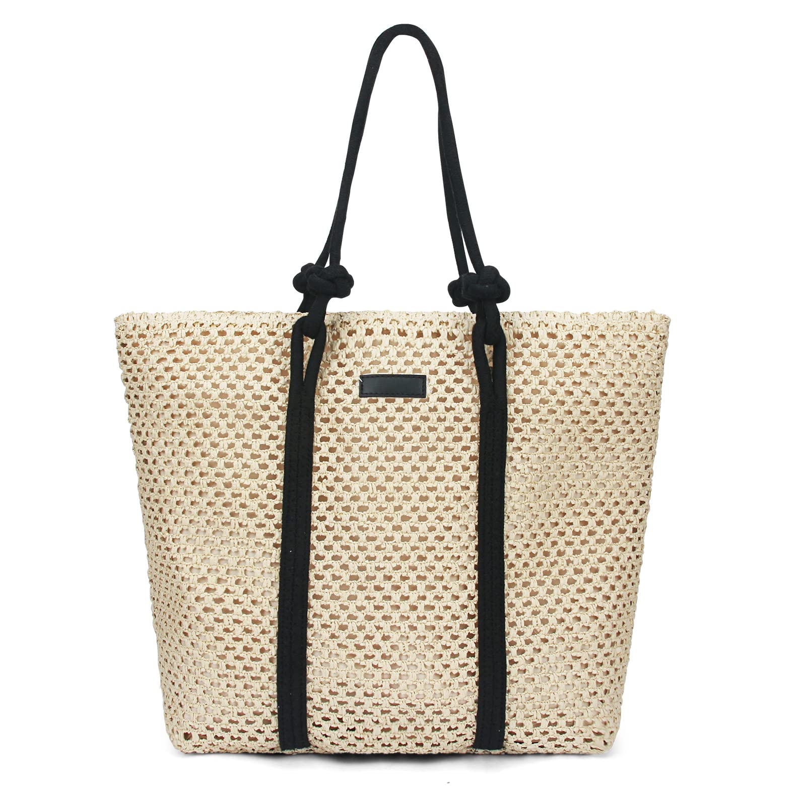 YIMAKJ Bolso Tejido Redondo de Paja,Bolsa de Playa de Verano, Para Mujer Bolsa de Hombro de Verano Para Viajes en la Playa y