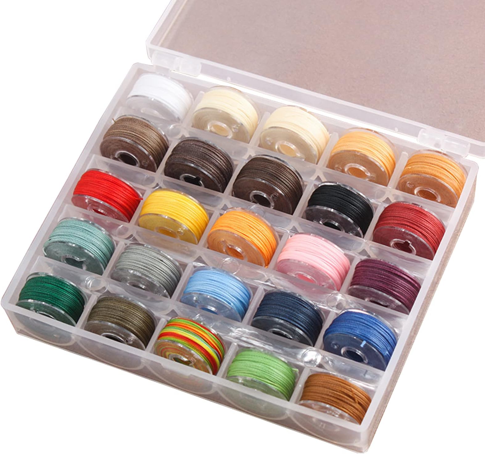 25 Spools Waxed Cotton Cord Wax Ribbon 0.5mm, Jewelry Ribbon Colored