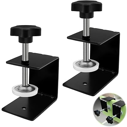 2-Pack Large Drawer Installation Clamps - 3mm Thicker Cabinet Hardware Jig, U Clamp Drill Hole Guide with Non-slip Silicone Protective Pads