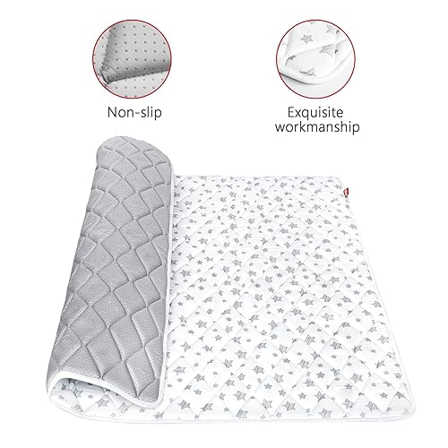 Miniatura 3 de Tapete de juego de espuma prémium para bebé de 47 x 47 pulgadas, tapete de una sola pieza antideslizante acolchado para bebé para jugar 47 x 47