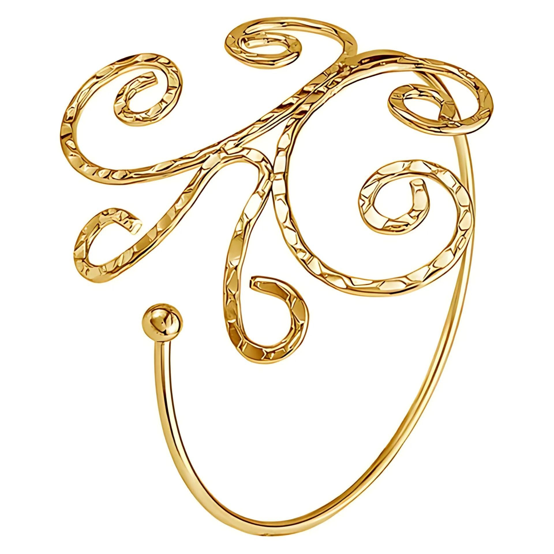 Arm Cuff Jewellery for Women, Gold Arm Cuff Upper Arm Bracelet for Girls Women Gold Adjustable Coils Band Bracelet Punk Bangle Minimalist-image-33