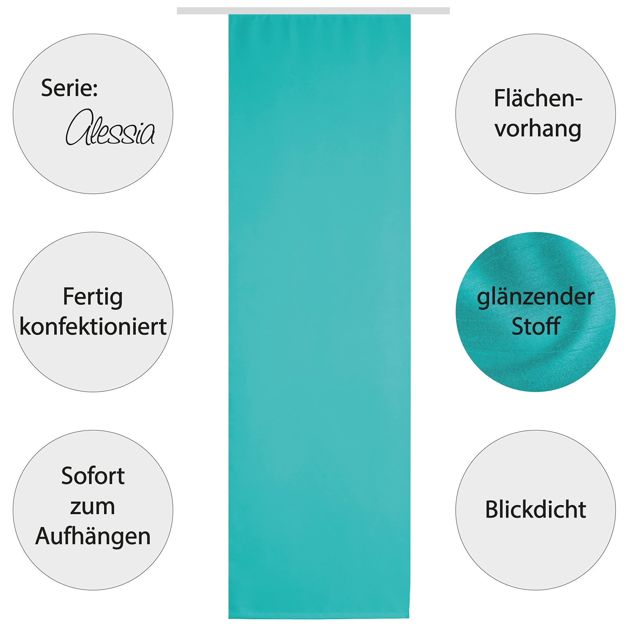 Bestlivings Blickdichter Flächenvorhang/Schiebevorhang (3er Pack) mit Technik - 60x245cm (Breite x Länge), Fertiggardine Alessia in vielen Farben