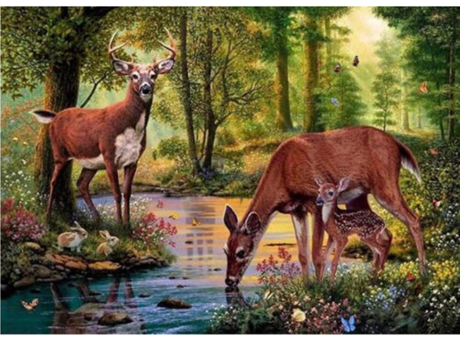 WYDMA Puzzle de Madera 2000 piezasRompecabezas de Ciervo Noble Bebé EducacióN Temprana Rompecabezas Educativo Juguetes Preescolares 2 3 4 AñOs NiñOs Y NiñAs TamañO Final 99.5×70.5cm