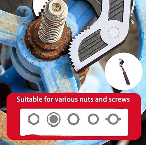 Miniatura 8 de RUMILK Llave de tubo multifuncional de grado industrial, llave de tubo ajustable universal, llave de plomero, tornillo de tubo, llave autoajustable,