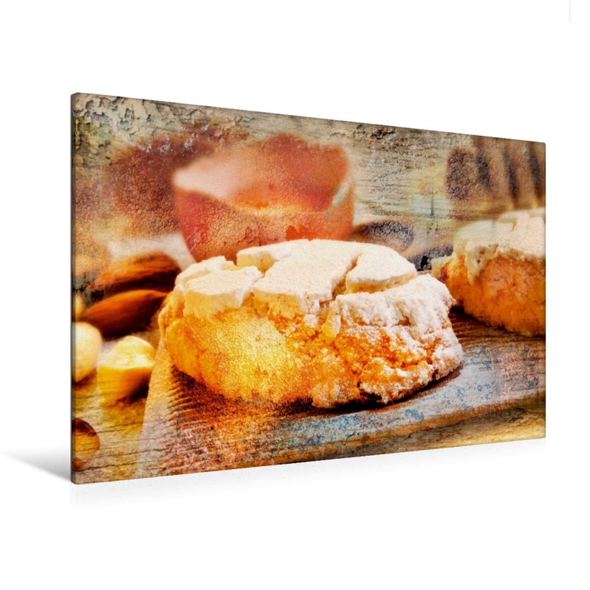Premium Textil-Leinwand 120 x 80 cm Quer-Format Italian Food - Vintage Design, Leinwanddruck von Carmen Steiner