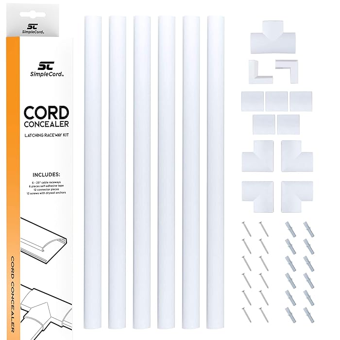 Buy SimpleCord Cord Concealer System/Wire Covers/Cable Cover Management