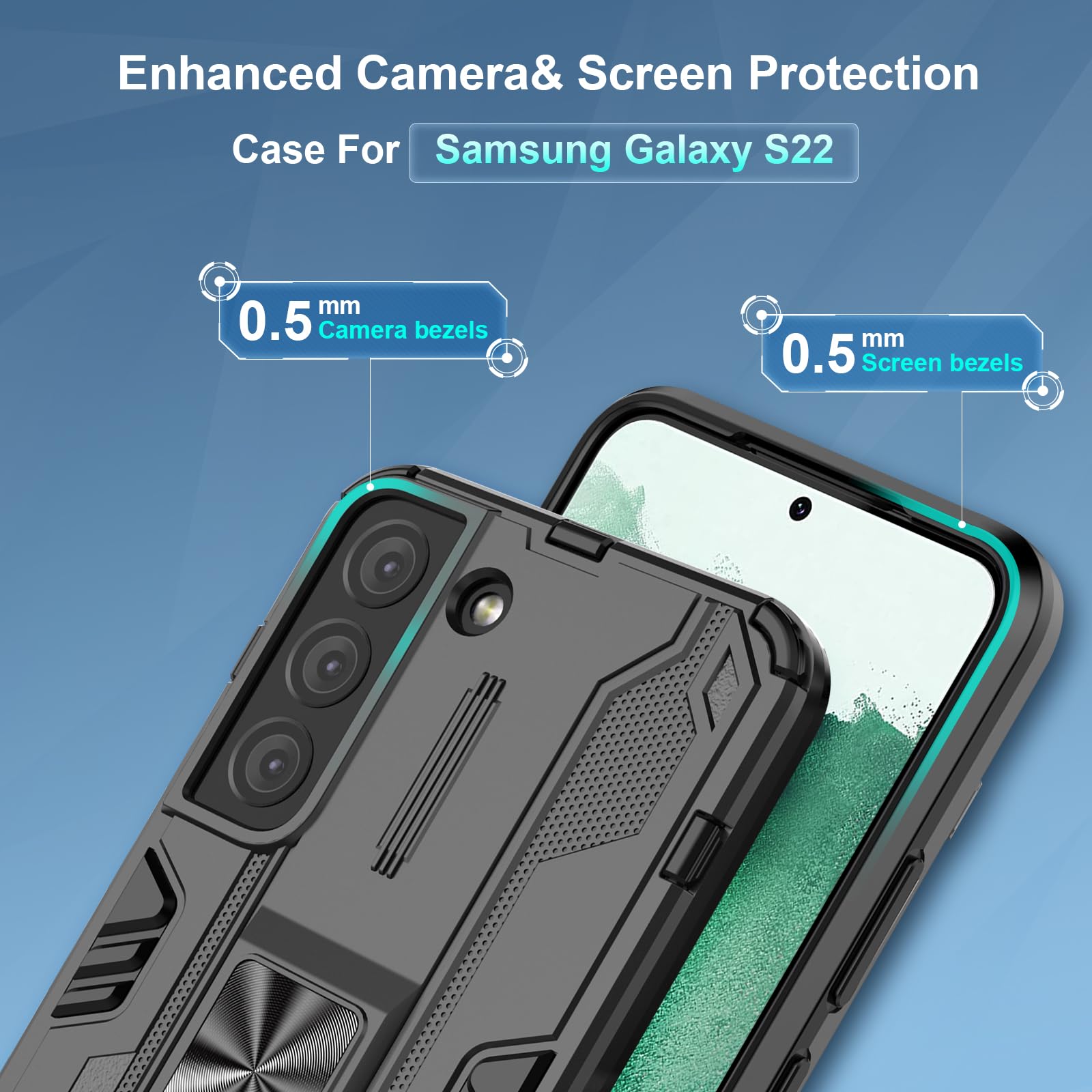 Funda para Xiaomi Redmi Note 15 Pro 5G, Carcasa Antigolpes con Soporte anular metálico, Case Protectora de Grado Militar, Azul — view 421