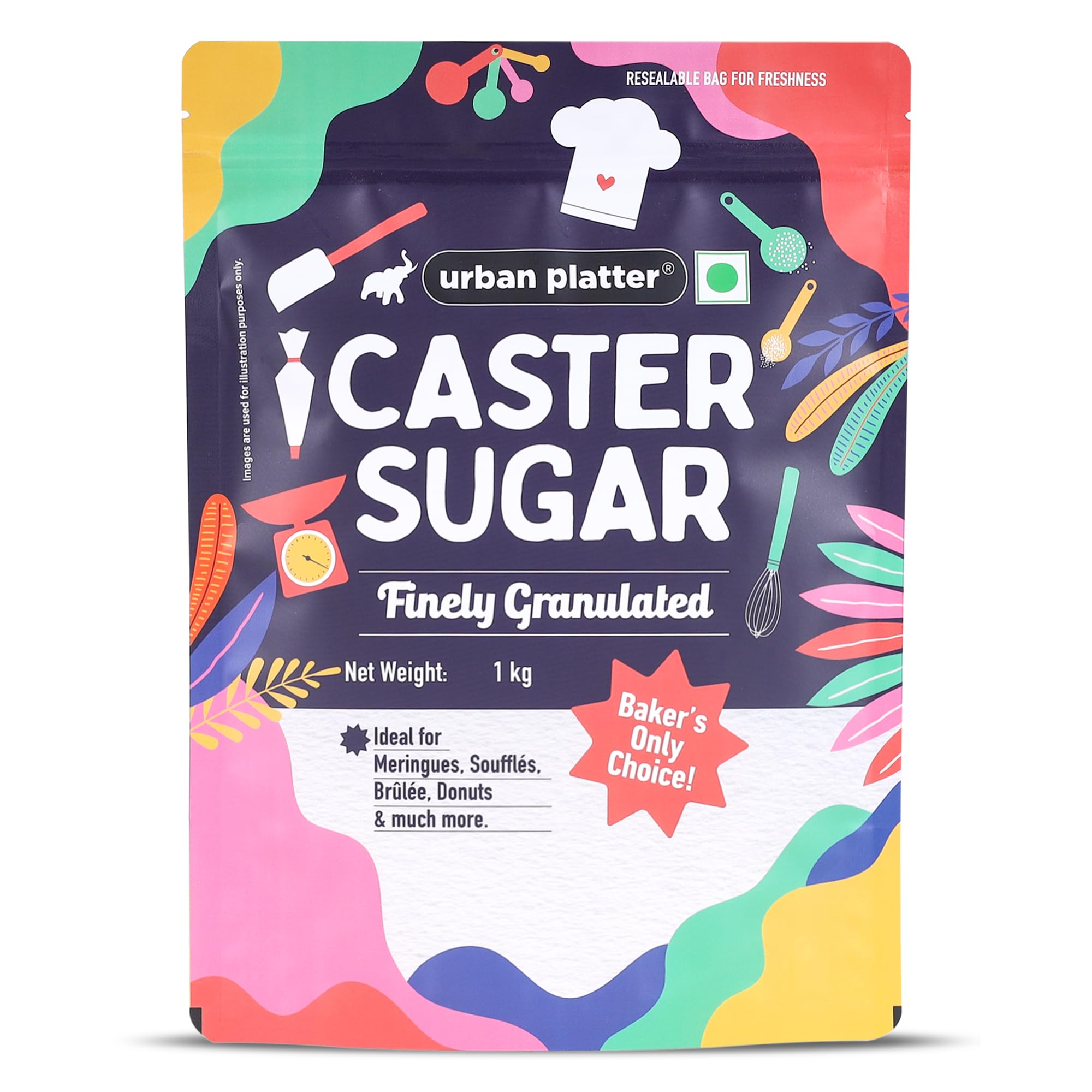 Professional Caster Sugar, 1kg (Perfect for Baking, Castor Sugar, Finely Granulated Free-flowing Sweetener)