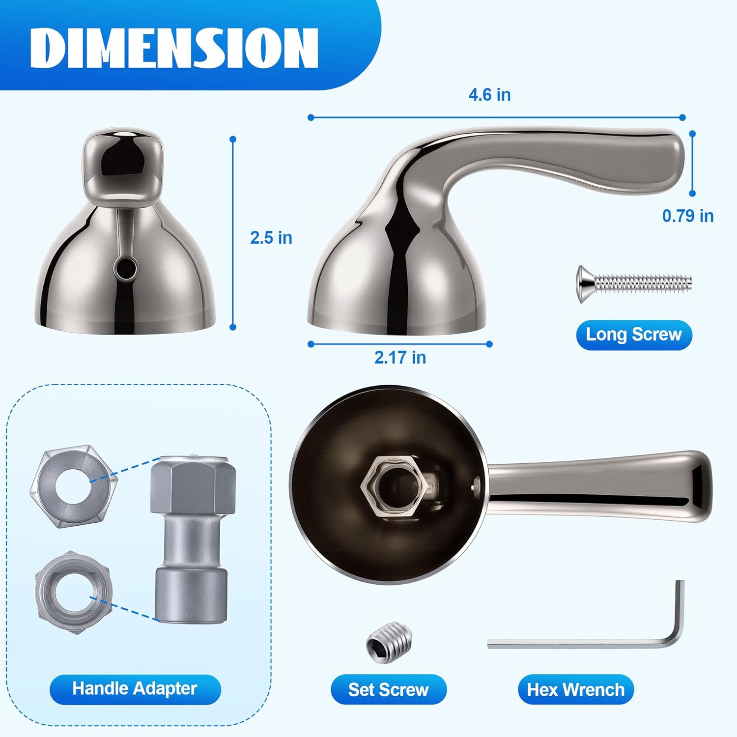 Metal Lever Handle Kit, Compatible with Delta RP74148, Compatible with Delta Foundation Series Single Handle Tub/Shower Faucets (Brushed Nickel)