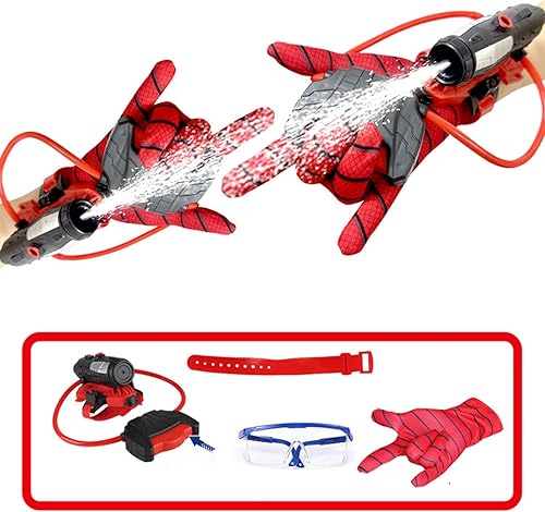 Spider Web Shooter Water Gun Toy Set - 2 Wrist Launchers With Gloves & Goggles, 10m Range, Role Play Cosplay For Kids, Summer Outdoor Water Battle Game