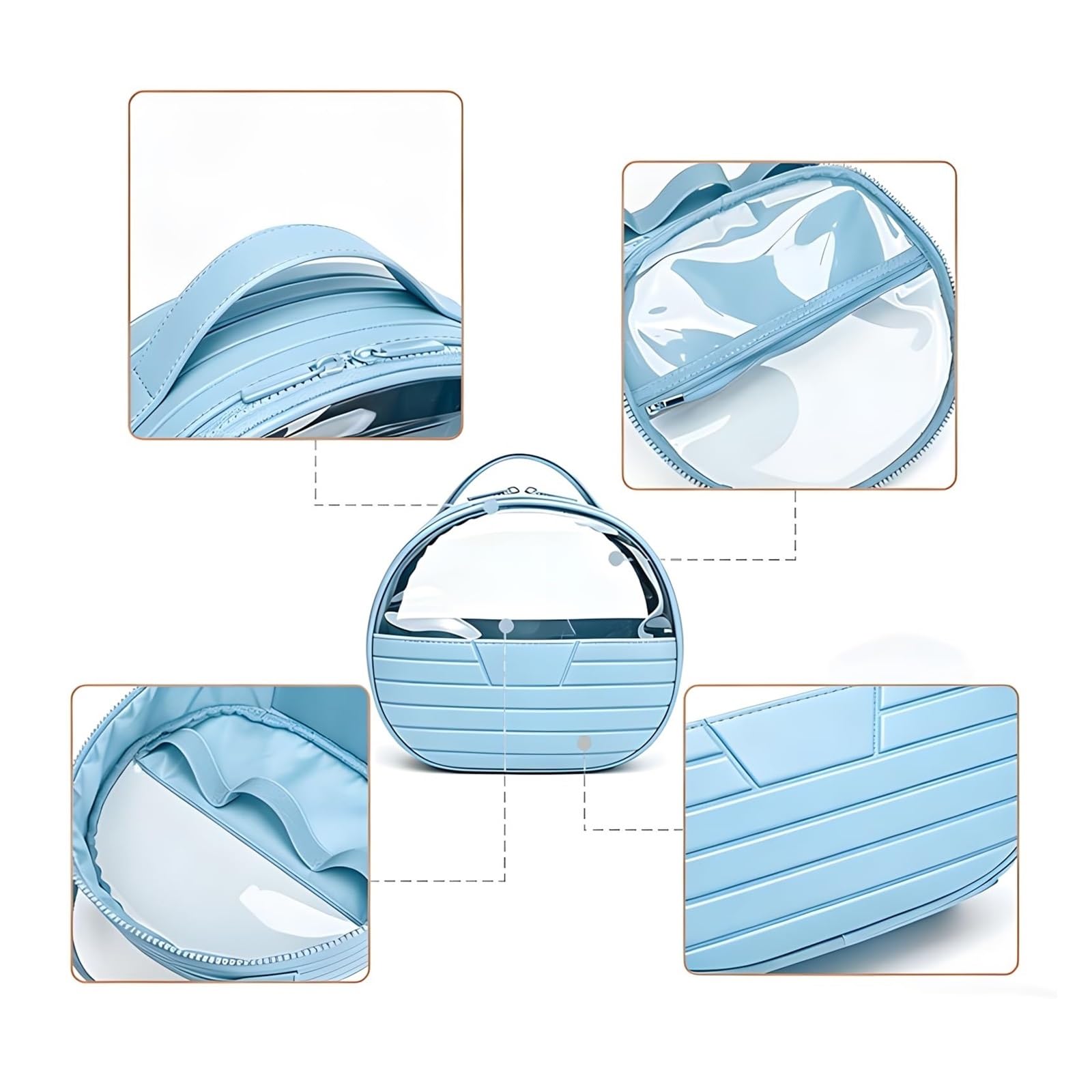 Trousse de Maquillage imperméable en TPU avec Protection pour Les Pattes, Organisateur de Toilette Grande capacité en PVC Transparent à Motif Diamant, étui de Voyage Portable et éc