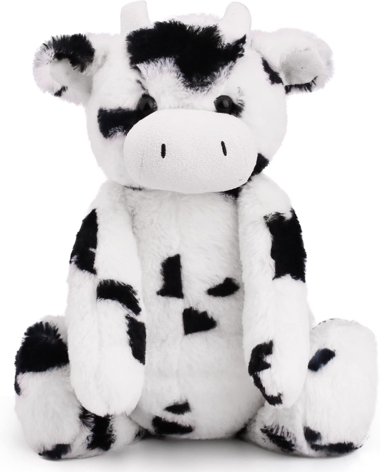 LotFancy Cow Stuffed Animals, 16 inch Tubbie Wubbie Soft Plush Cow for Babies, Farm Animal Toy Birthday for Boys Girls, White and Black, Kids Room Decoration