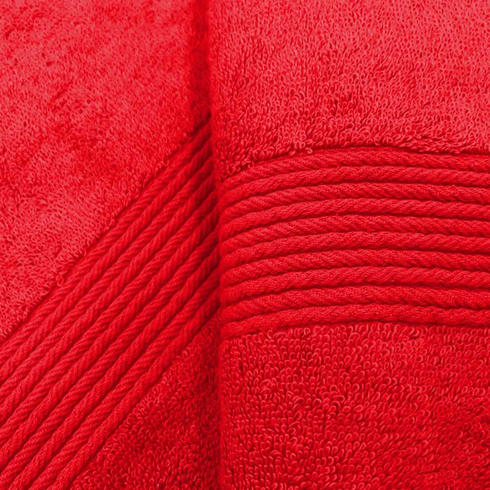 Alpes Blanc Juego de 2 toallas de baño de algodón y bambú, 600 g/m² (rojo, 100 x 150)