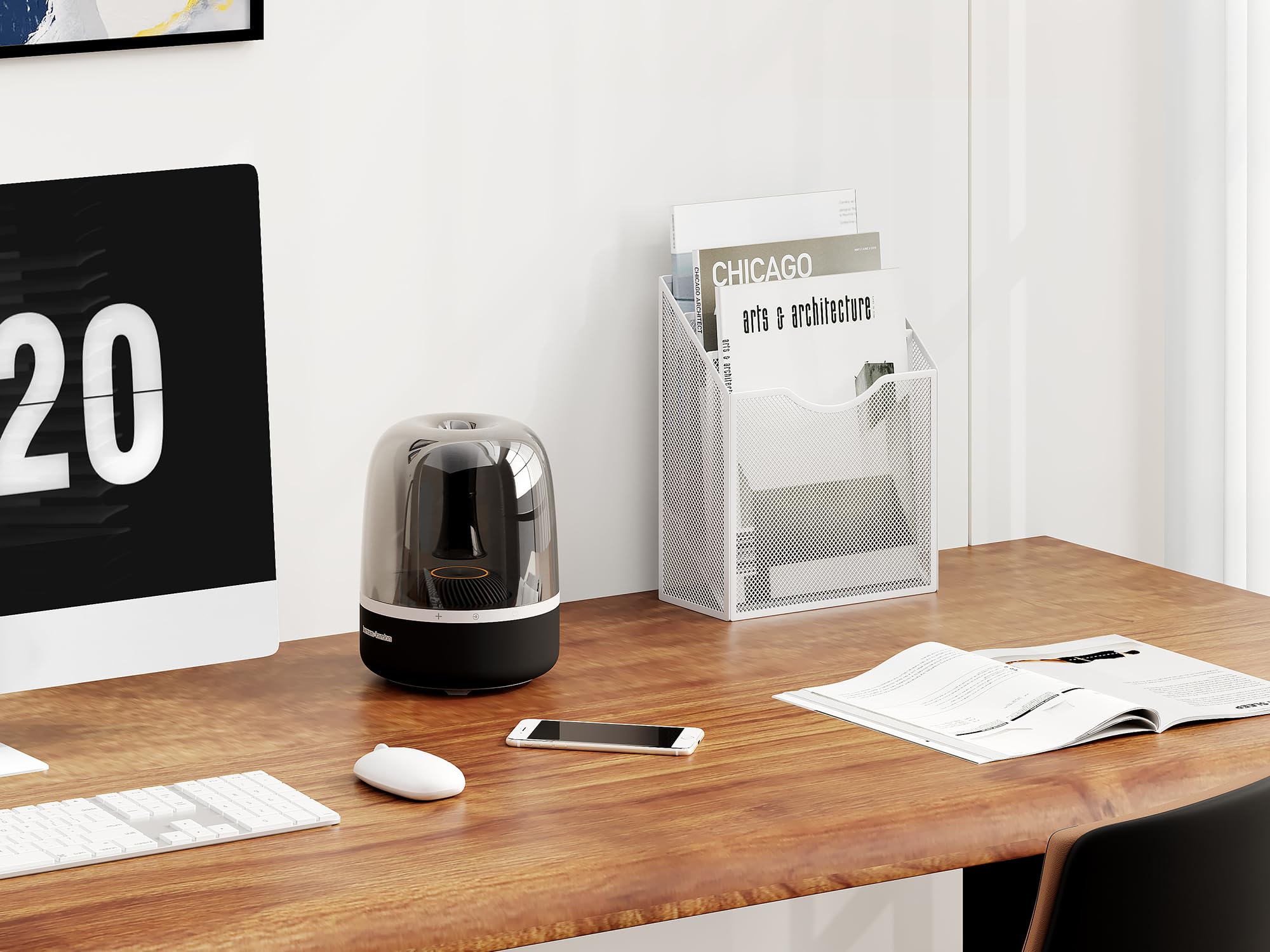EasyPAG Corbeilles à Courrier 3 Compartiments A4 Métal,Banette de Rangement Bureau,Porte-Revues,Organisateur de Bureau,Porte Document Mural,Range Papier pour Masion & École,Blanc
