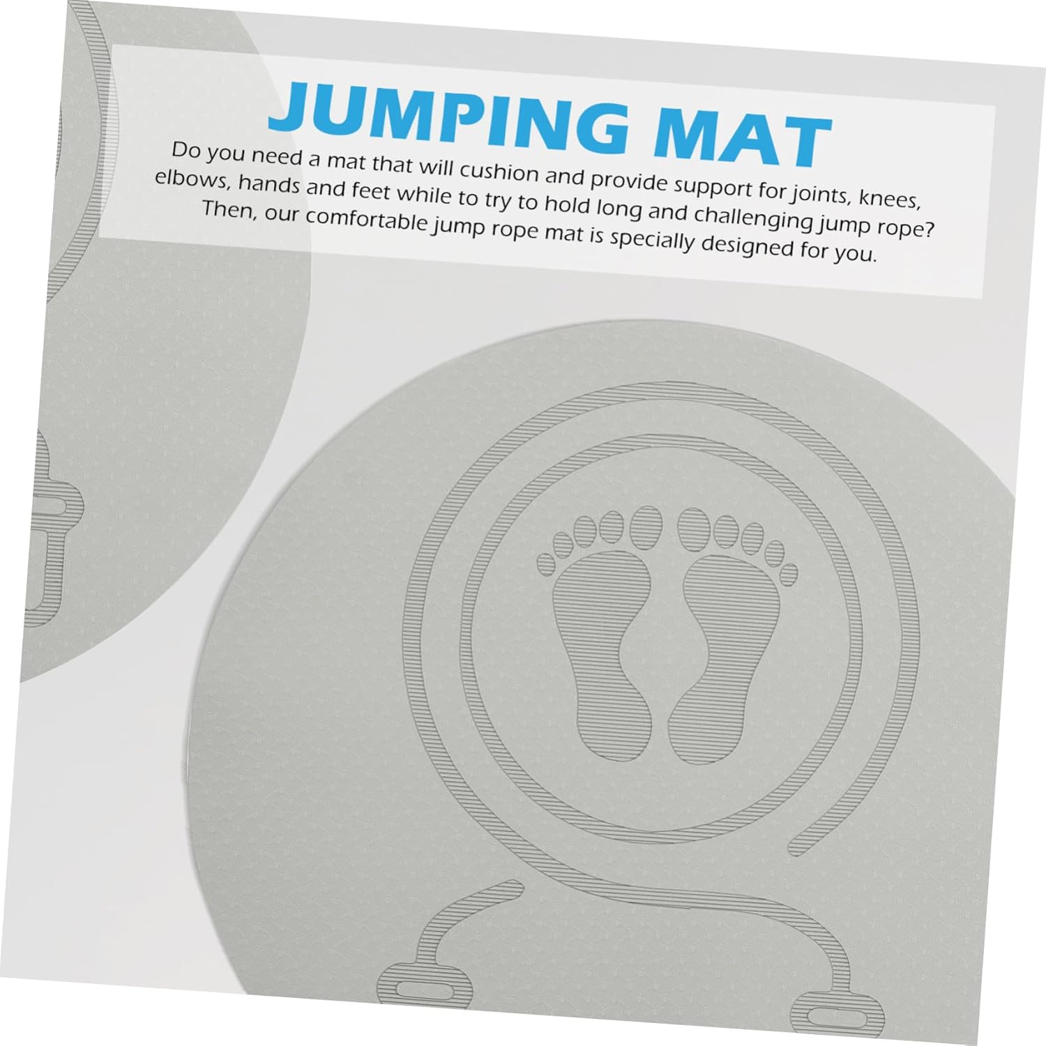 Tpe Non-slip Jump Rope Mat Gray with Shock Absorption Soundproof Cushion Pad for Fitness Home Workout Exercise Floor Protection