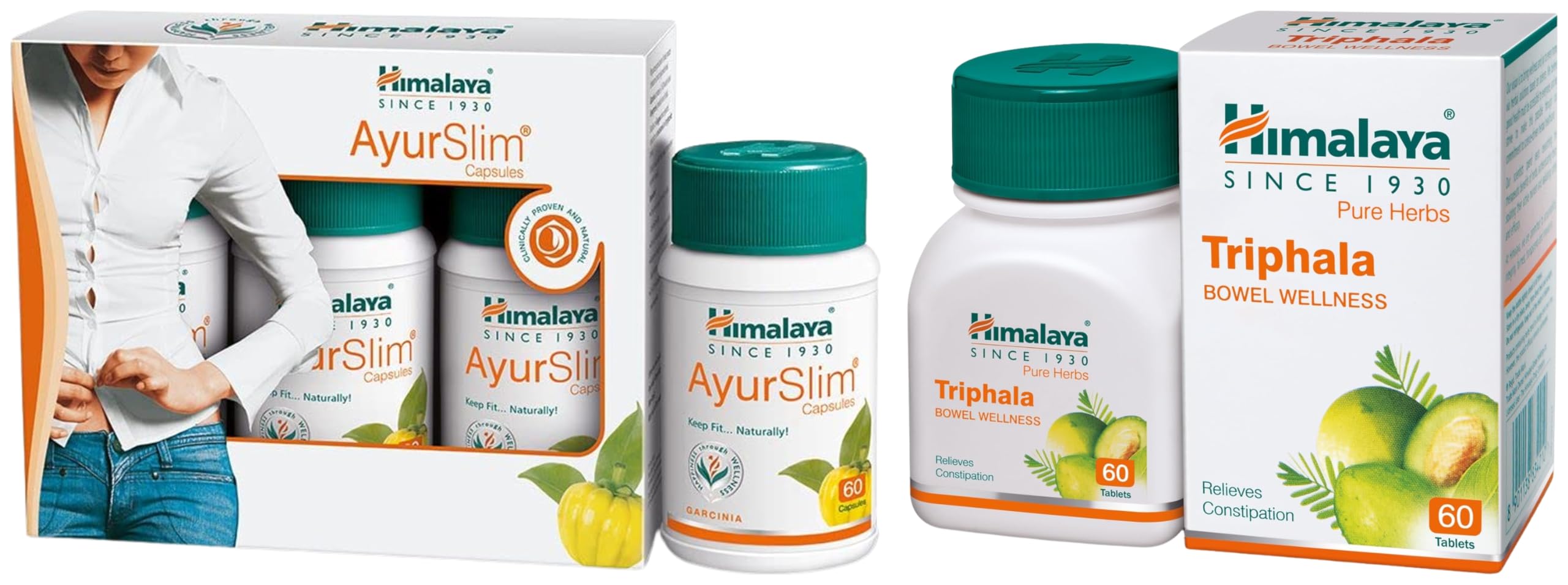 Himalaya Wellness AyurSlim Capsules Weight Management -Pack of 180 Capsules & Himalaya Herbals Triphala - 60 Capsules-image-46