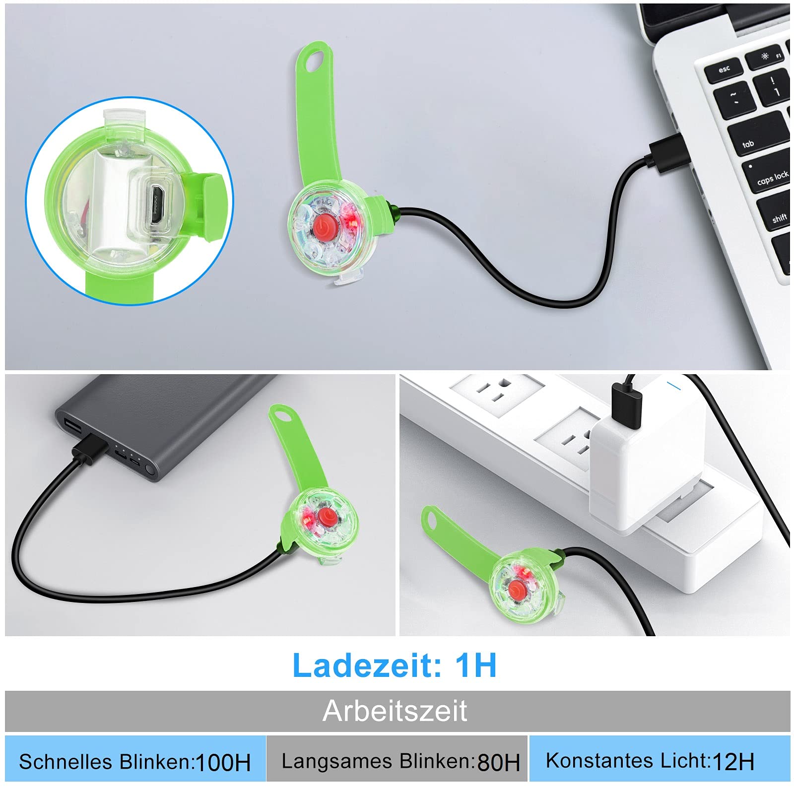 Sicherheits lampa LED z migającym światłem dla psów, kotów, ładowana przez USB, 3 tryby migania, wodoszczelna, bezpieczeństwo dla zwierząt domowych