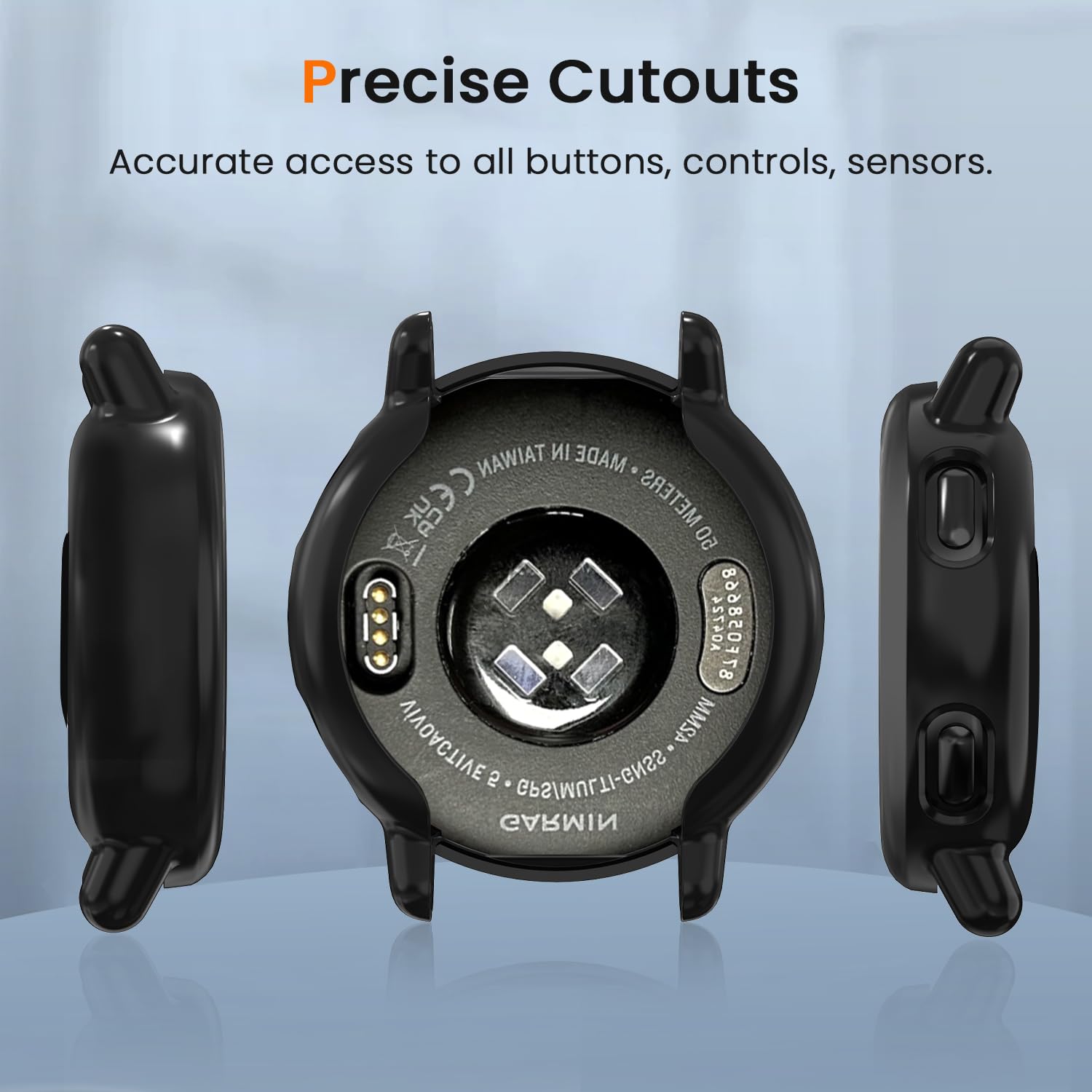 Lot De 3 Coques IVoler Avec Protection écran Pour Garmin Venu SQ / Venu SQ Music - TPU Souple Ultra-fin - Transparent + Noir