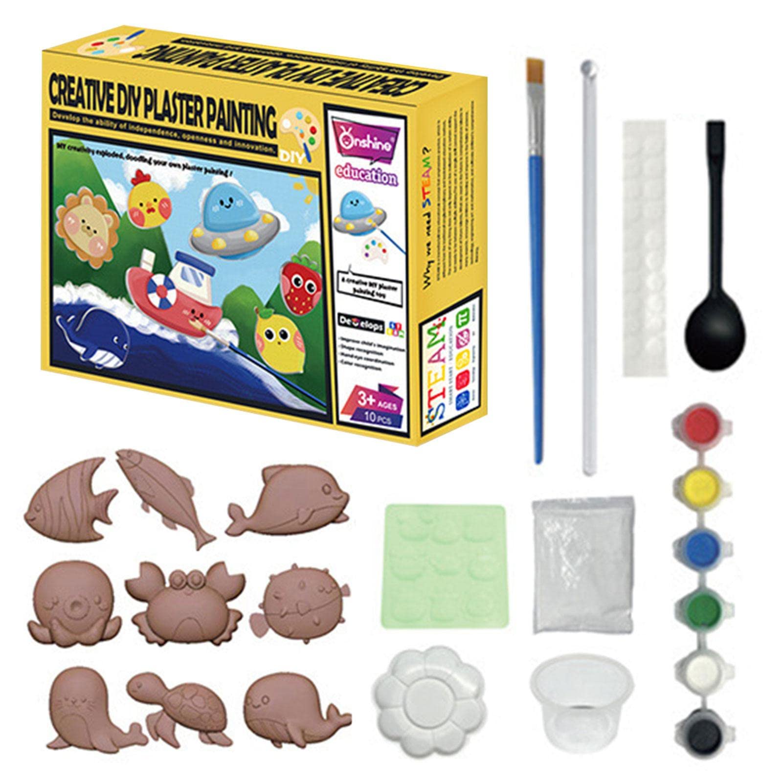 猫 しっくい ペイント キット 8~12歳 子供 DIY画材 ペイントセット