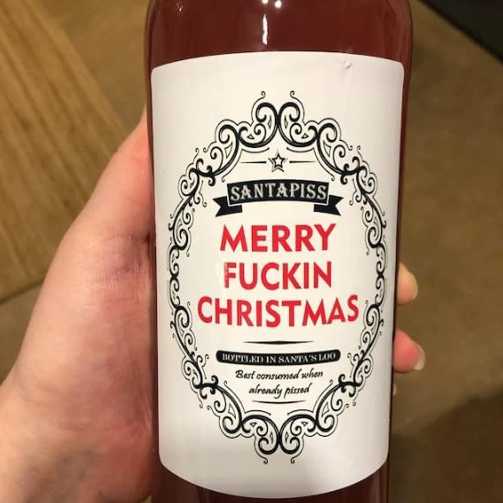 Etiquetas Divertidas de Navidad para Botellas de Vino, Calcomanías Personalizadas